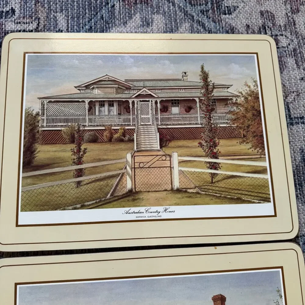 Pimpernel Australian Country Homes Set of 6 Placemats England Cork Back 9x12